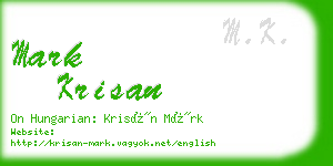 mark krisan business card